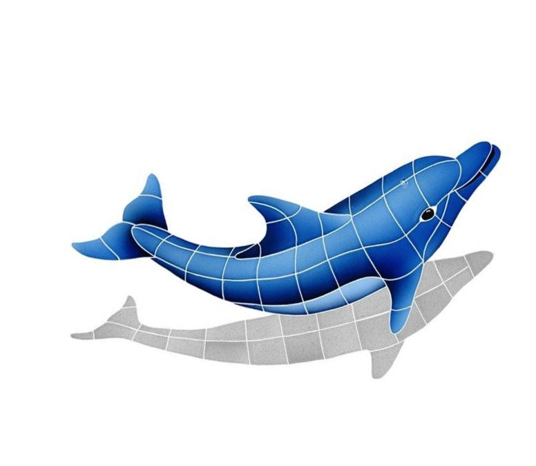 Seasons Pool Dolphin Dolphin Shadow Trio Ceramic mosaic tile Beach