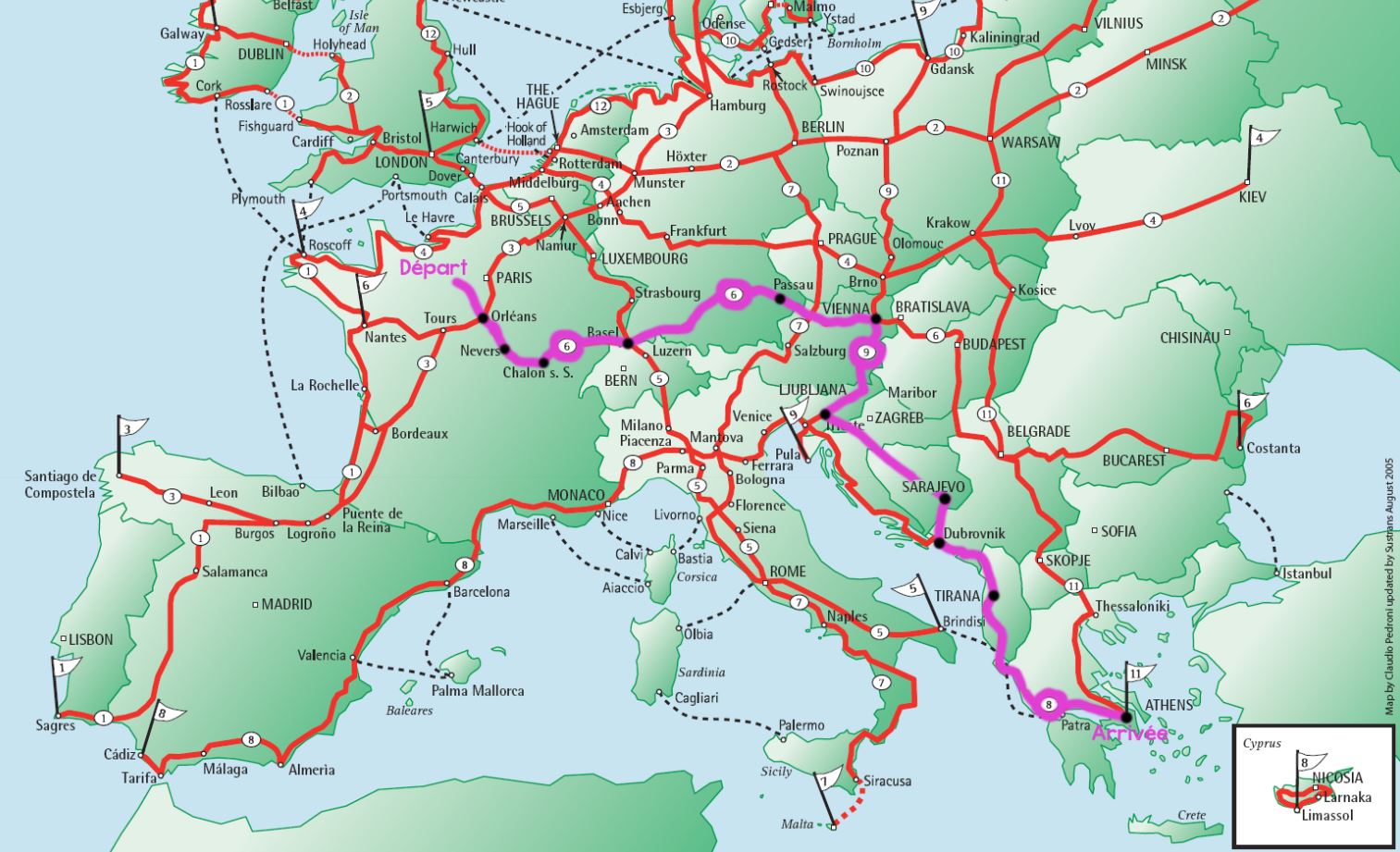 Pain Points Liés À La Carte Des Pistes Cyclables Européennes Vous connaissez les routes Eurovélo (EV) ? C'est un réseau de pistes