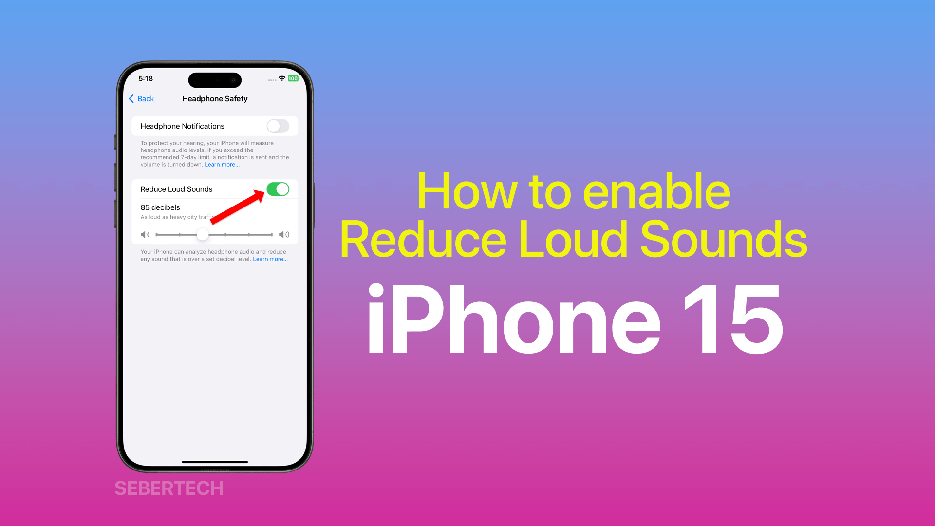 How to Reduce Loud Sounds on iPhone 15 (iPhone 15 Pro) Seber Tech