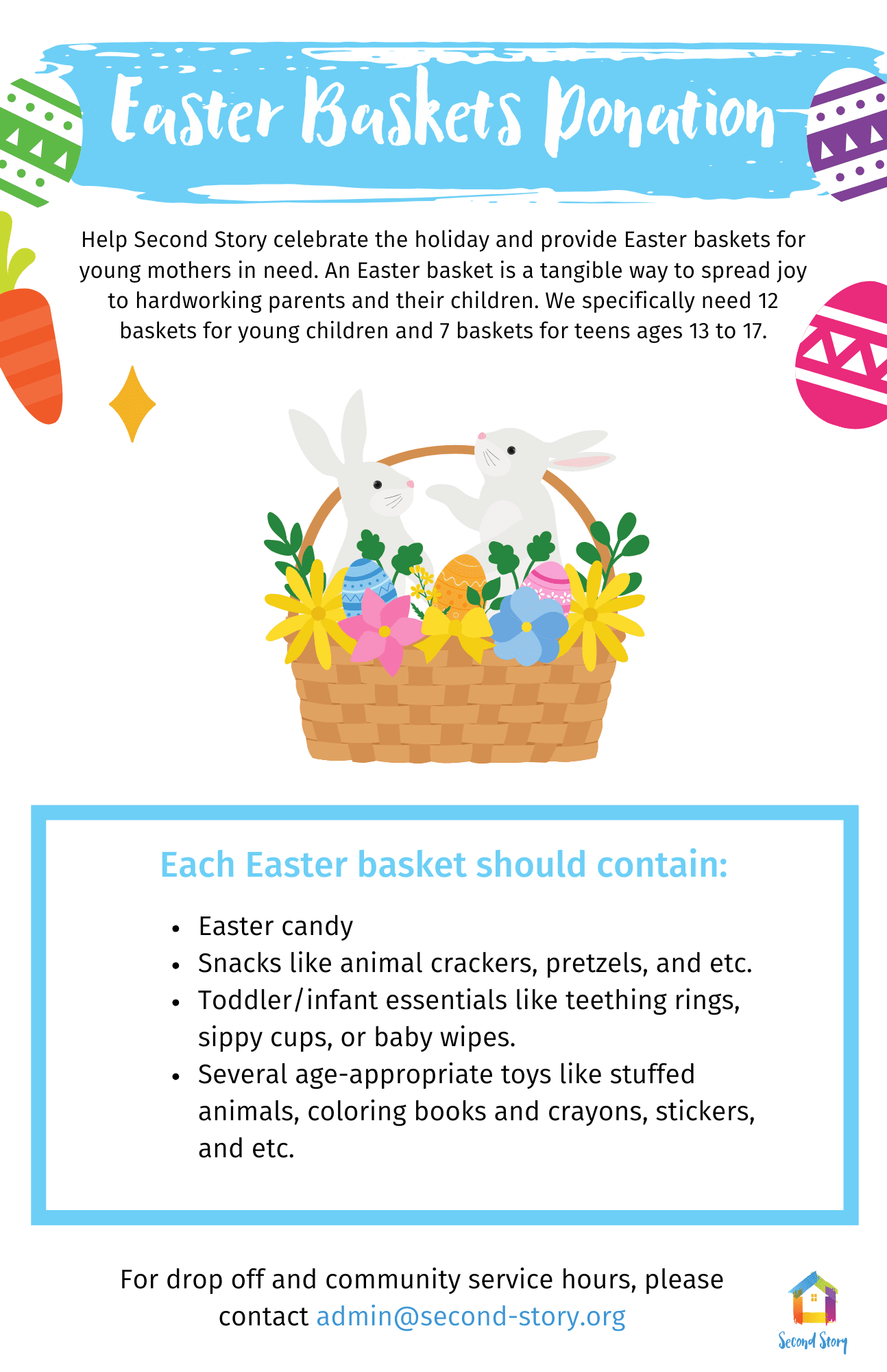 Easter baskets donations (3) Second Story