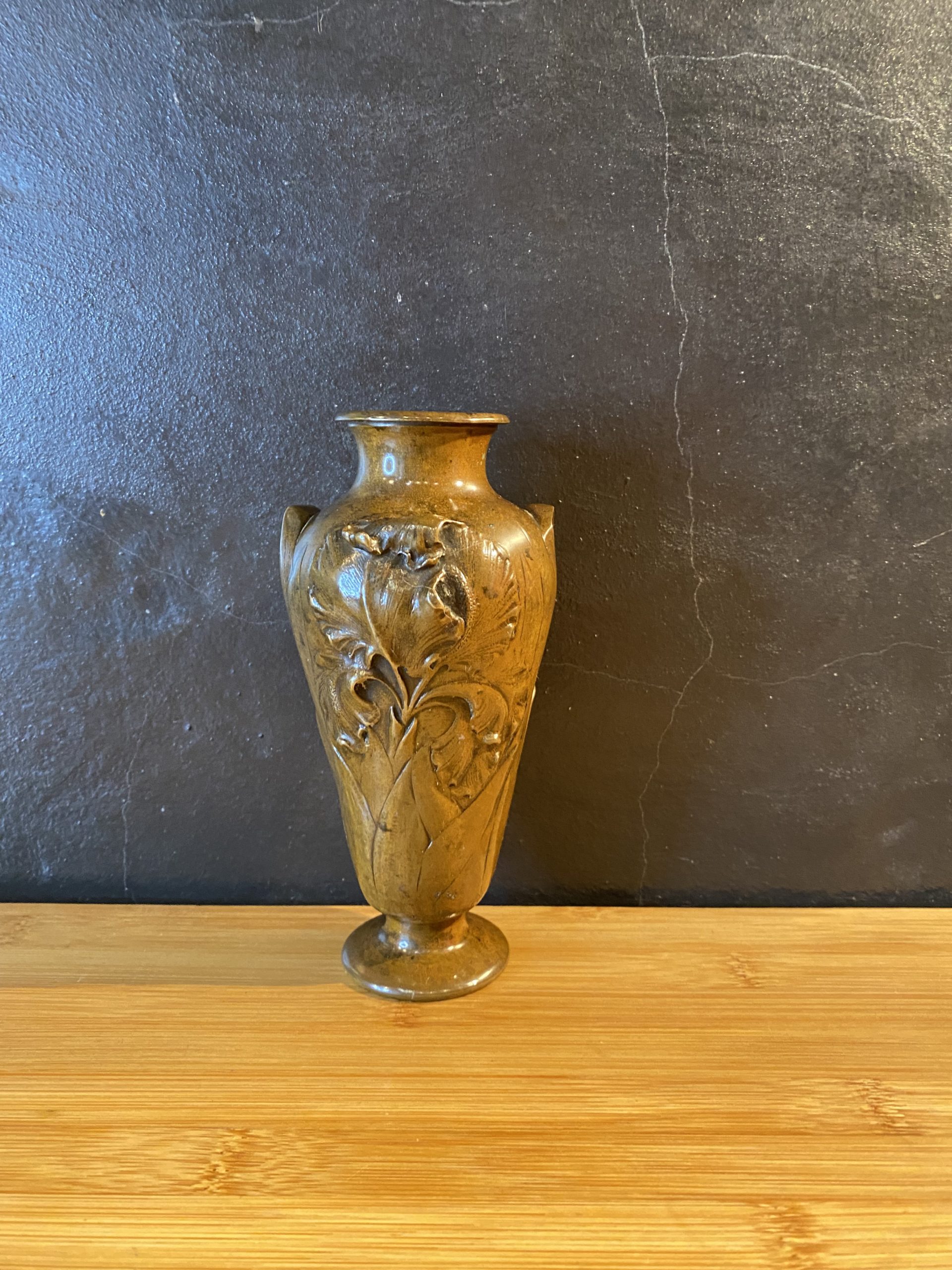 Vase en bronze Art Nouveau signé D. Simon Seconde Âme
