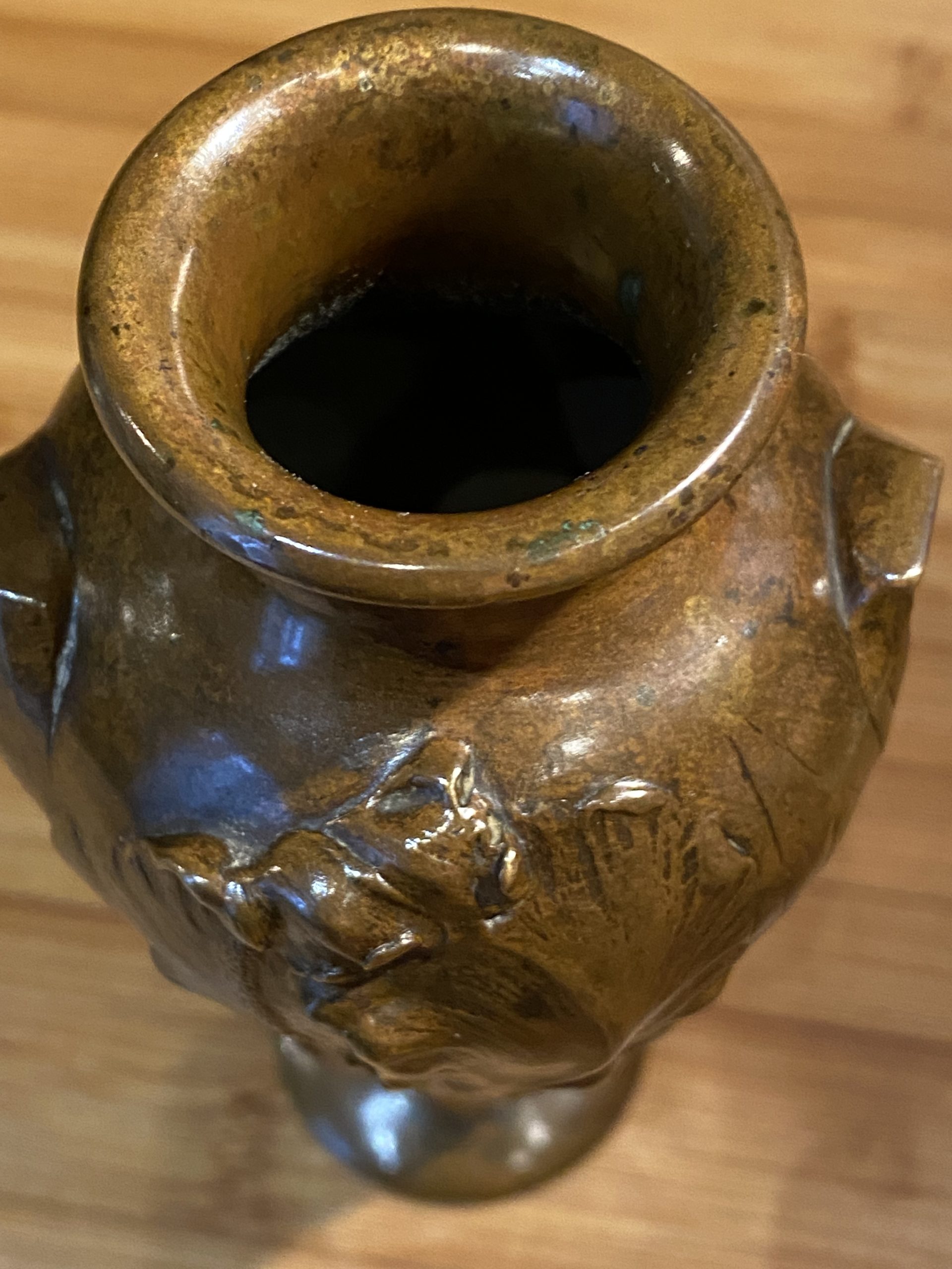 Vase en bronze Art Nouveau signé D. Simon Seconde Âme