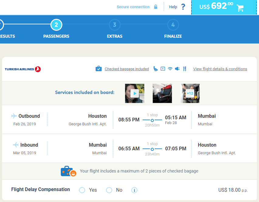 Houston, Texas to Mumbai, India for only 692 roundtrip