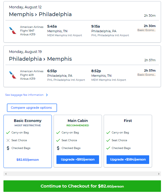 SUMMER Memphis, Tennessee to Philadelphia (& vice versa) for only 82