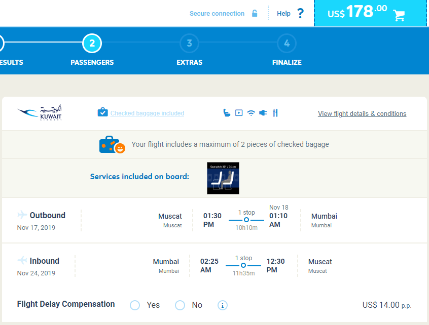 Muscat, Oman to Mumbai, India for only 178 USD roundtrip