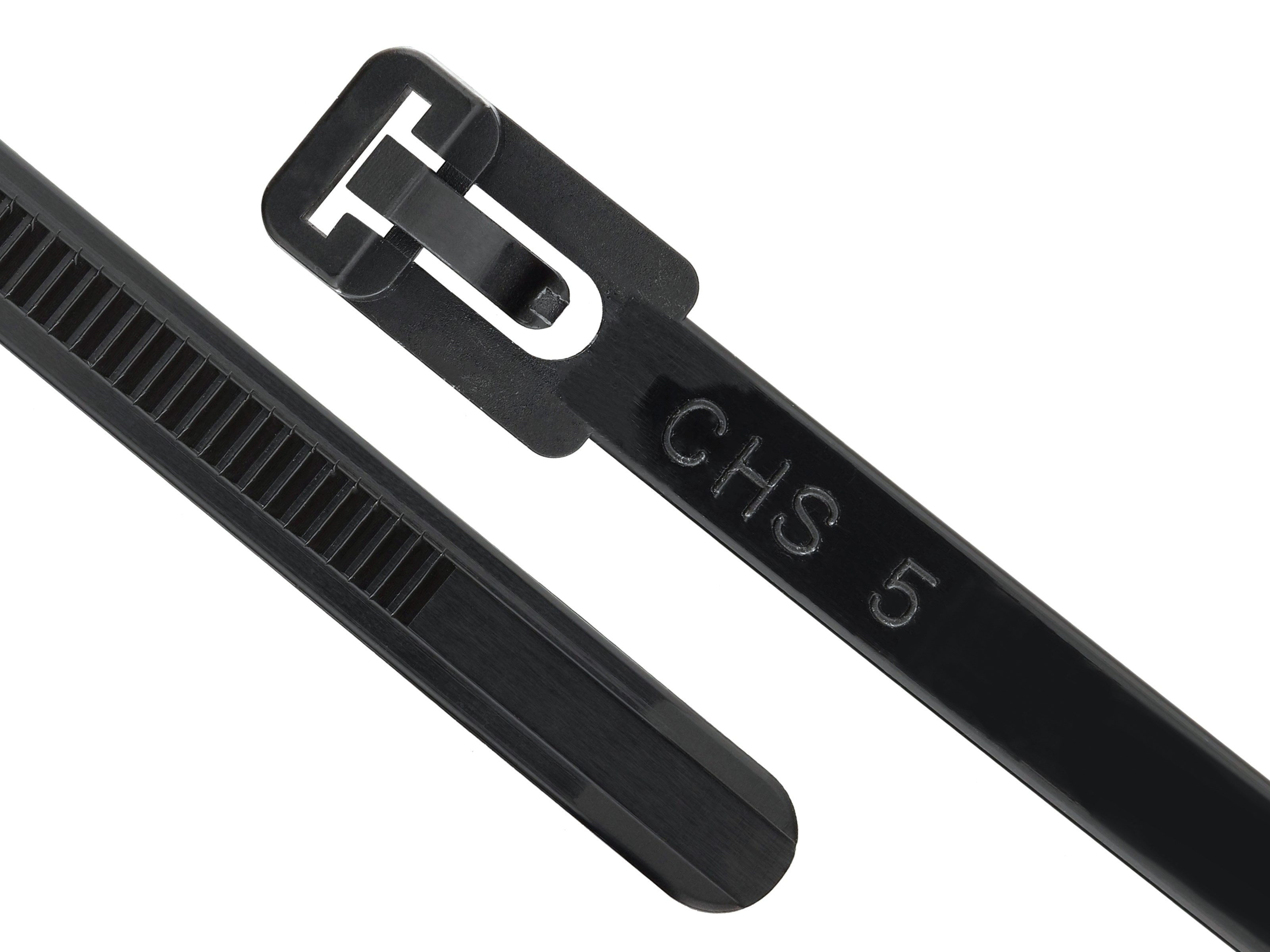 19" Black HeavyDuty Releasable Tie Secure Cable Ties