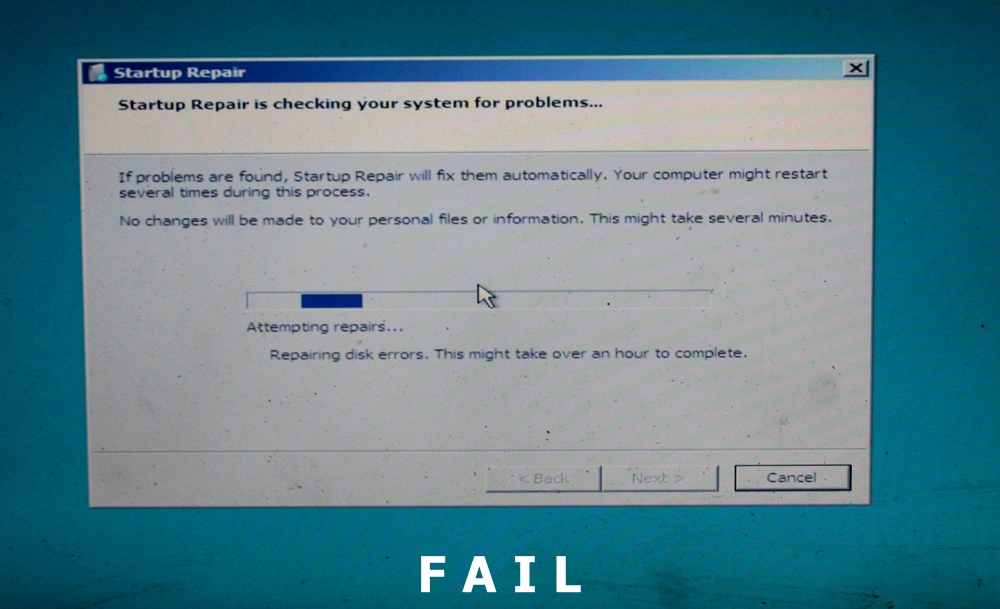 Windows disk errors. Securitron Linux blog.