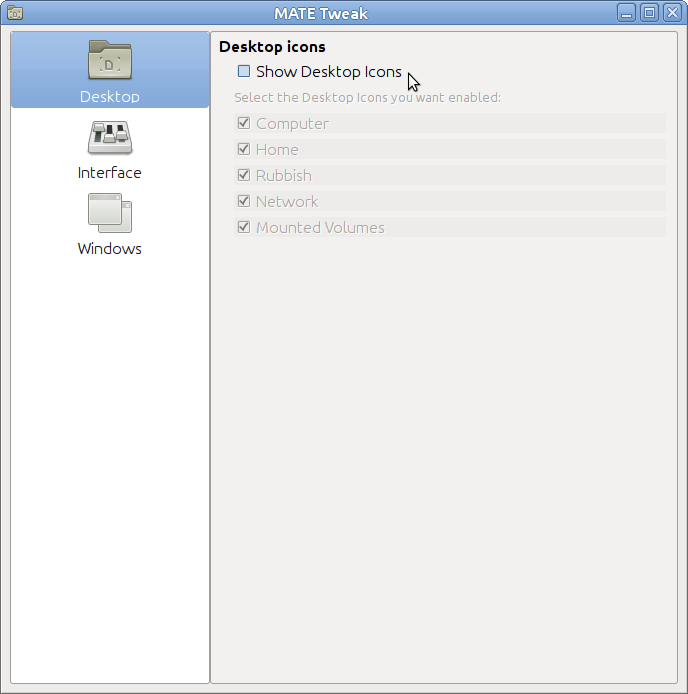 How to disable desktop icons on the Linux Mint MATE desktop. Very easy