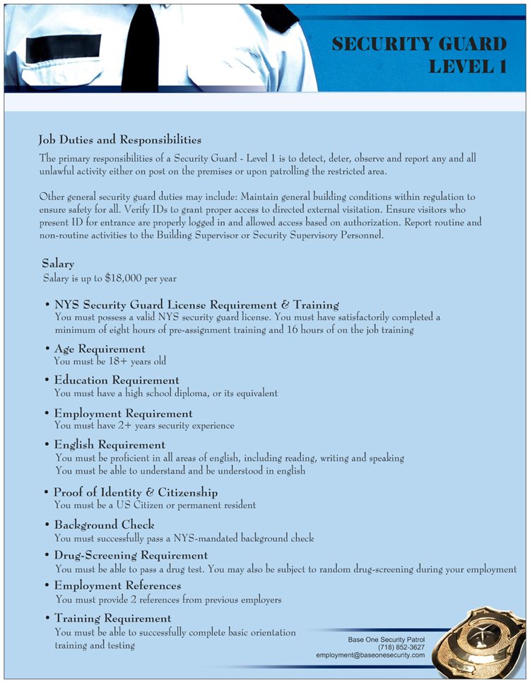 Security Guard Job Description Sample Security Guards Companies
