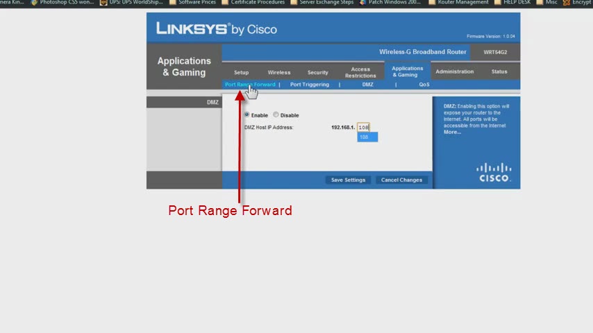 Linksys Router Port Forwarding