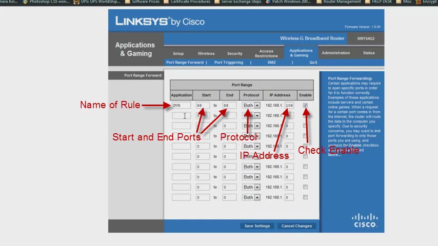 Linksys Router Port Forwarding