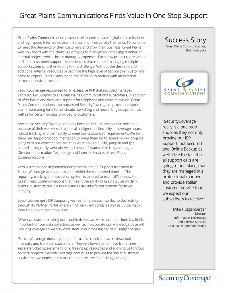 Success Story Great Plains Communications Finds Value in OneStop