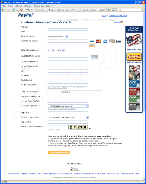 Phishing Paypal France