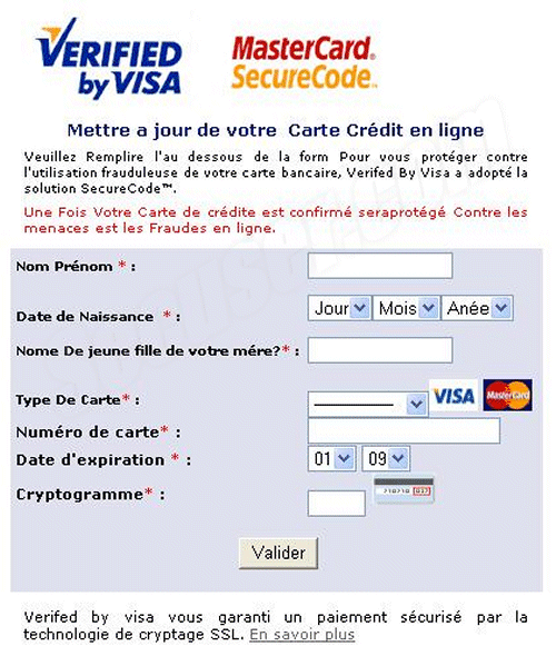 Phishing Visa
