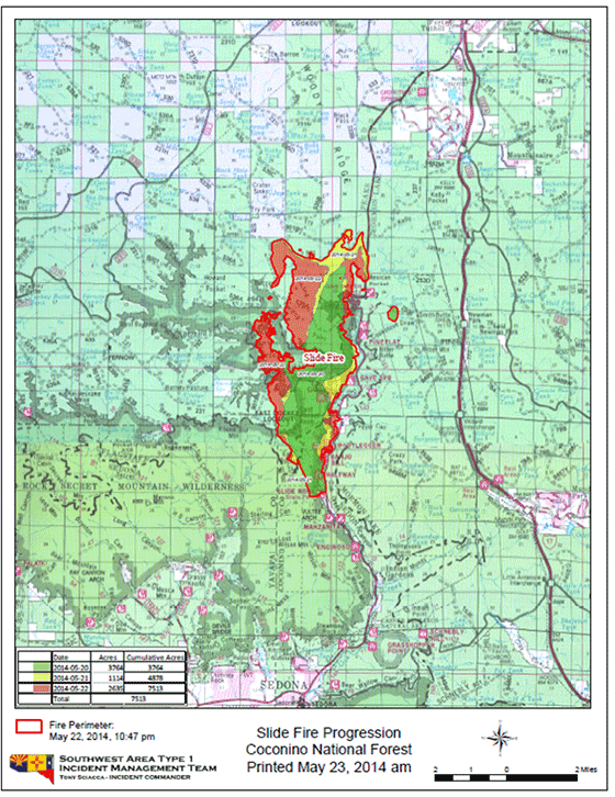 Slide Fire Arizona Map Slide Fire just north of Slide Rock The Voice