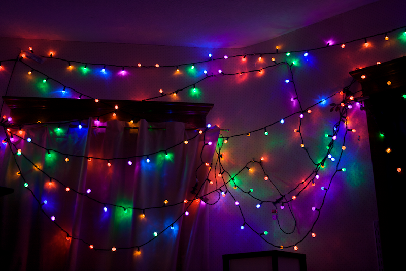Colored Christmas Lights In Bedroom