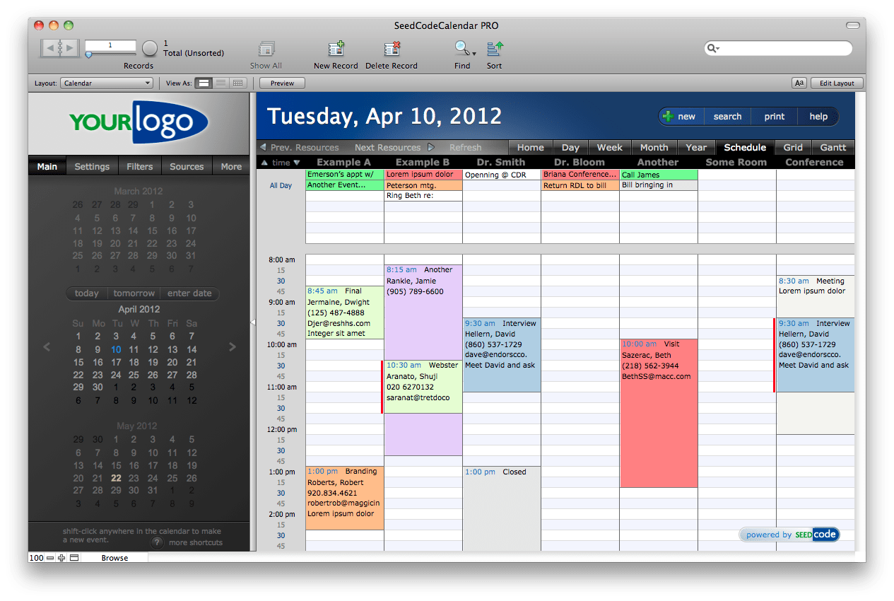 FileMaker Calendar, Resources Scheduling, and Gantt Chart SeedCode FileMaker Calendar, Resources Scheduling, and Gantt Chart SeedCode
