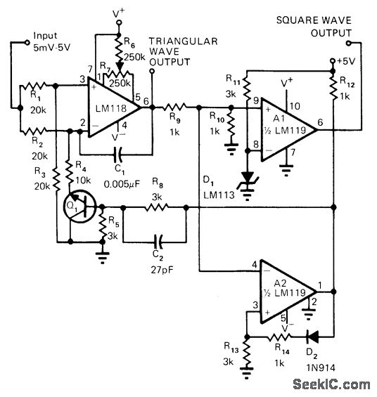 SQUARE_TRIANGLE_VCO Oscillator_Circuit Signal