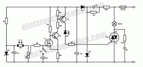 220V Automatic Light Switch Circuit - Control_Circuit - Circuit Diagram