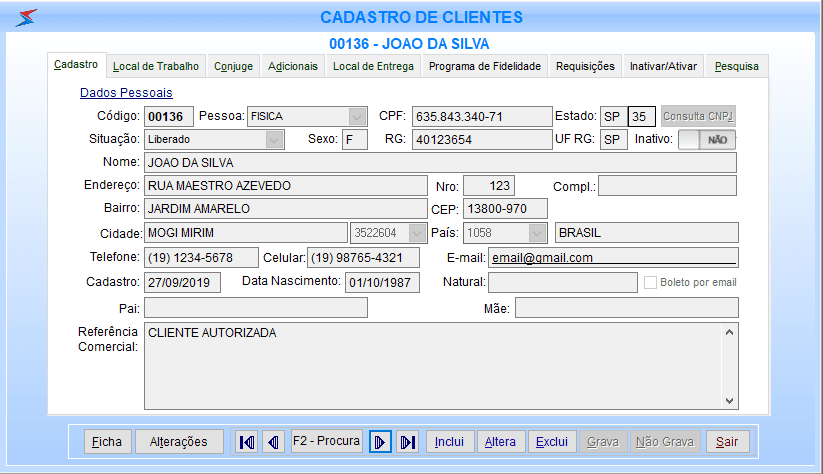 Cadastro de Clientes
