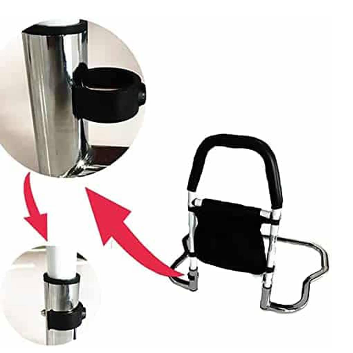 Adjustable Bed Rail Handle Safety Assist with Pocket and Steel Frame First Door