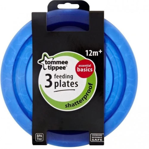 ثلاث صحون أساسية للطعام من تومي تيبي, اللون الأزرق Tommee Tippee