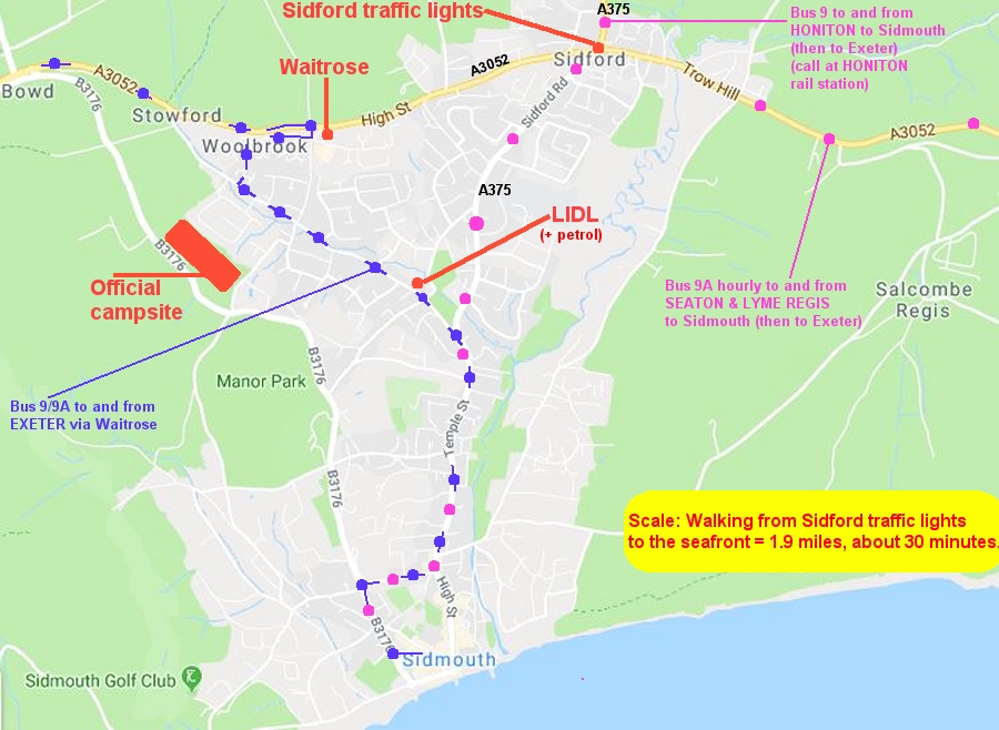 bus map for sidmouth