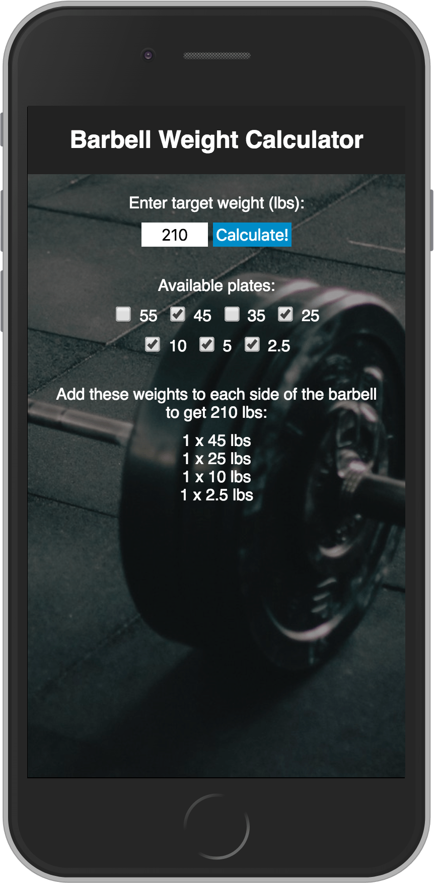 Barbell Weight Calculator seewes