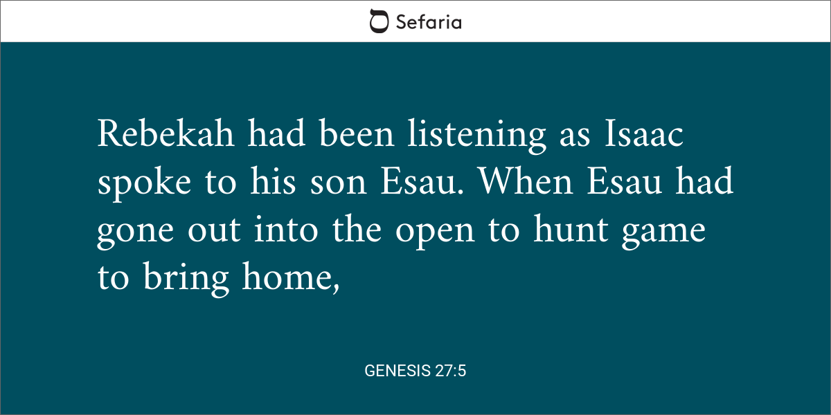 Genesis 27:5