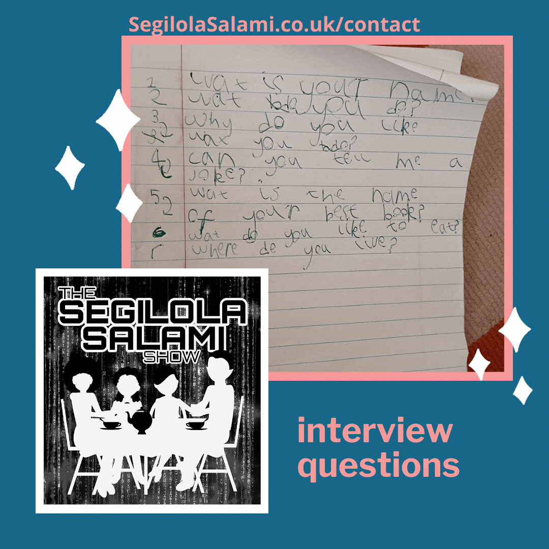 Podcast Booking Form Interview with child podcaster Segilola Salami