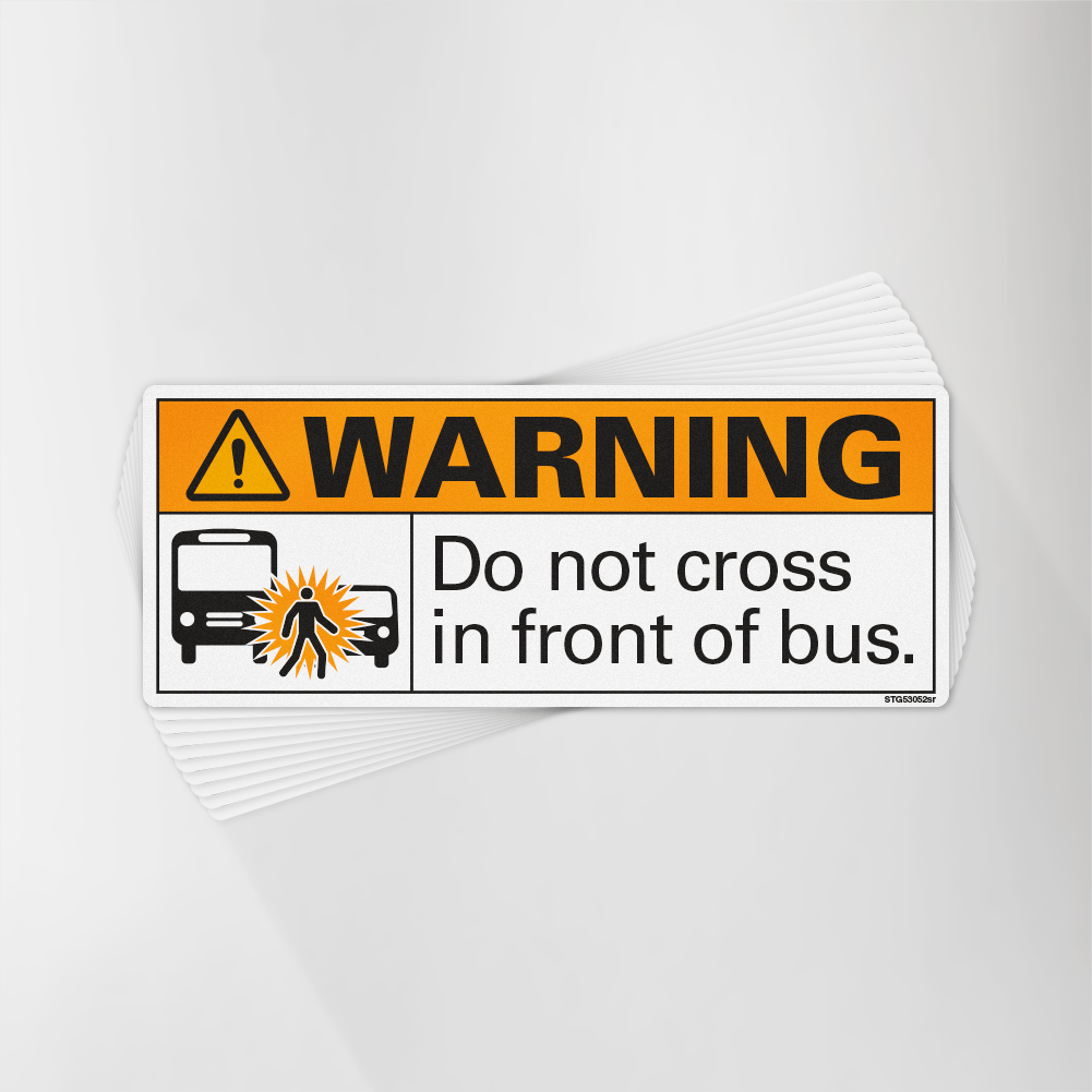 Do Not Cross In Front Of Bus Decal Pack Seifert Transit Graphics