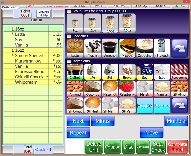 Coffee Shop POS System SelbySoft, Inc.