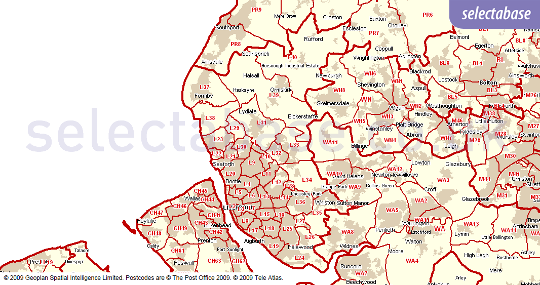 Postcode Tools Area Maps Selectabase