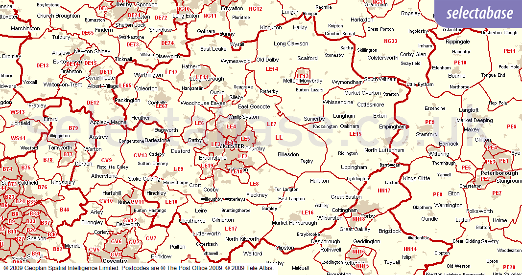 Leicester Postcode Map