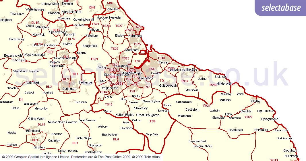Postcode Tools Districts List Selectabase