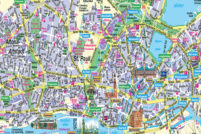 Hamburg Bezienswaardigheden Kaart Stadtpark hamburg map