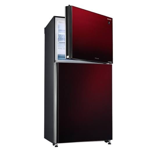 ثلاجة شارب 22 قدم نوفروست انفرتر ديجيتال بتكنولوجيا البلازما كلاستر 2 باب زجاجي احمر SJGV69GRD