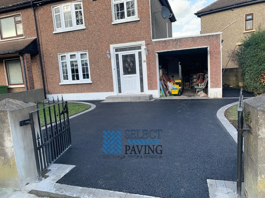 Asphalt Driveway with Brick Border in Dublin - Select Paving