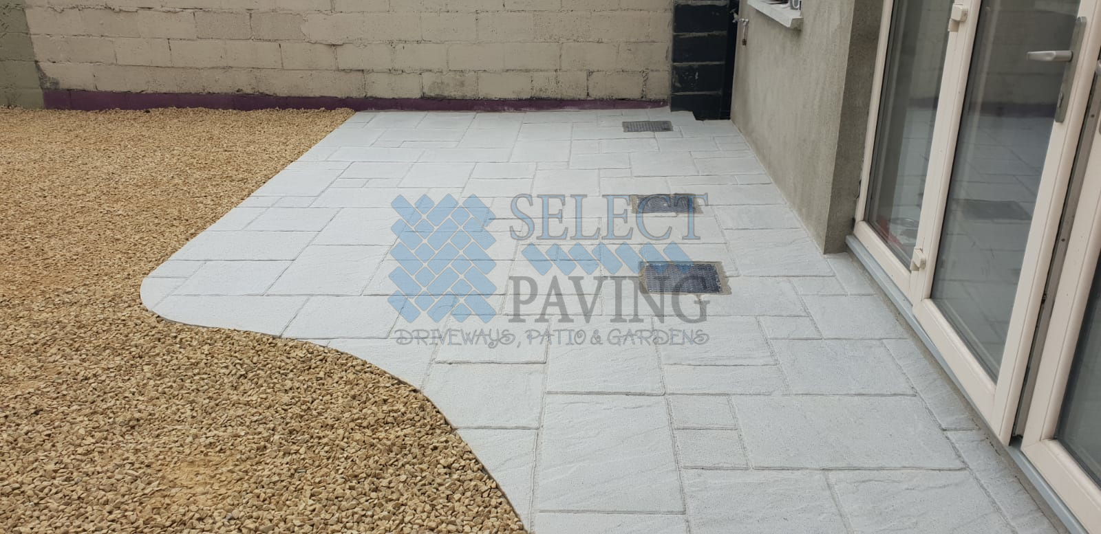 New Patio Laid in Dublin With Low Maintenance Gravel Beds Select Paving