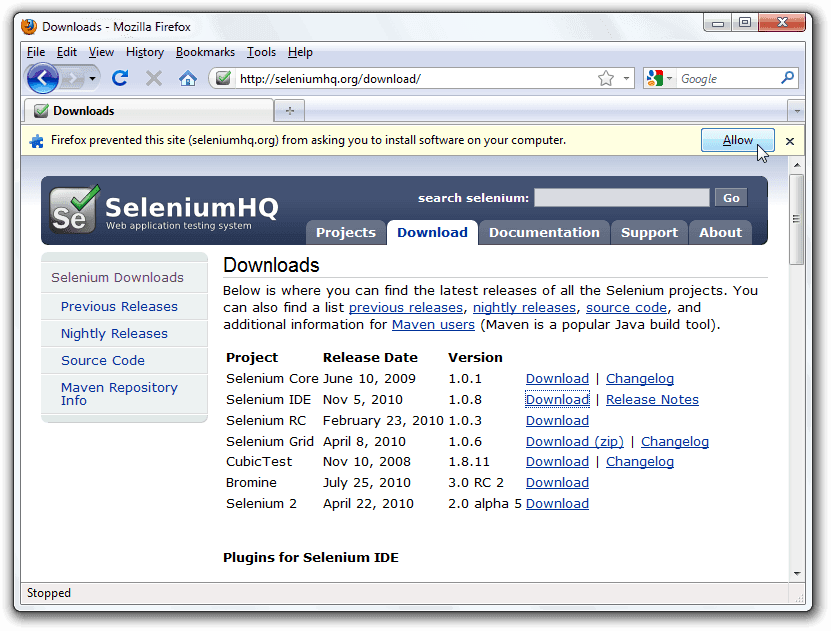 Legacy Selenium IDE Selenium