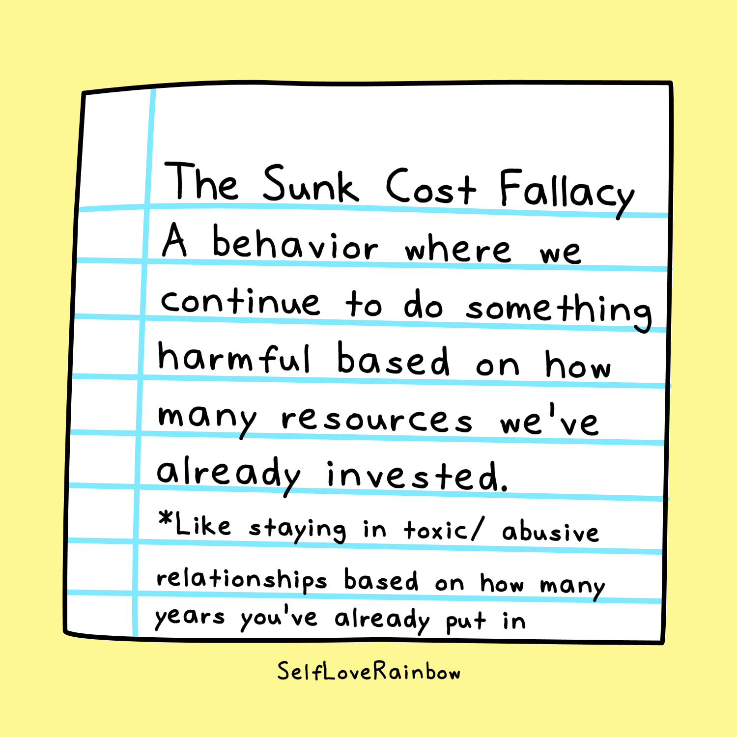 The Sunk Cost Fallacy + Relationships SelfLove Rainbow