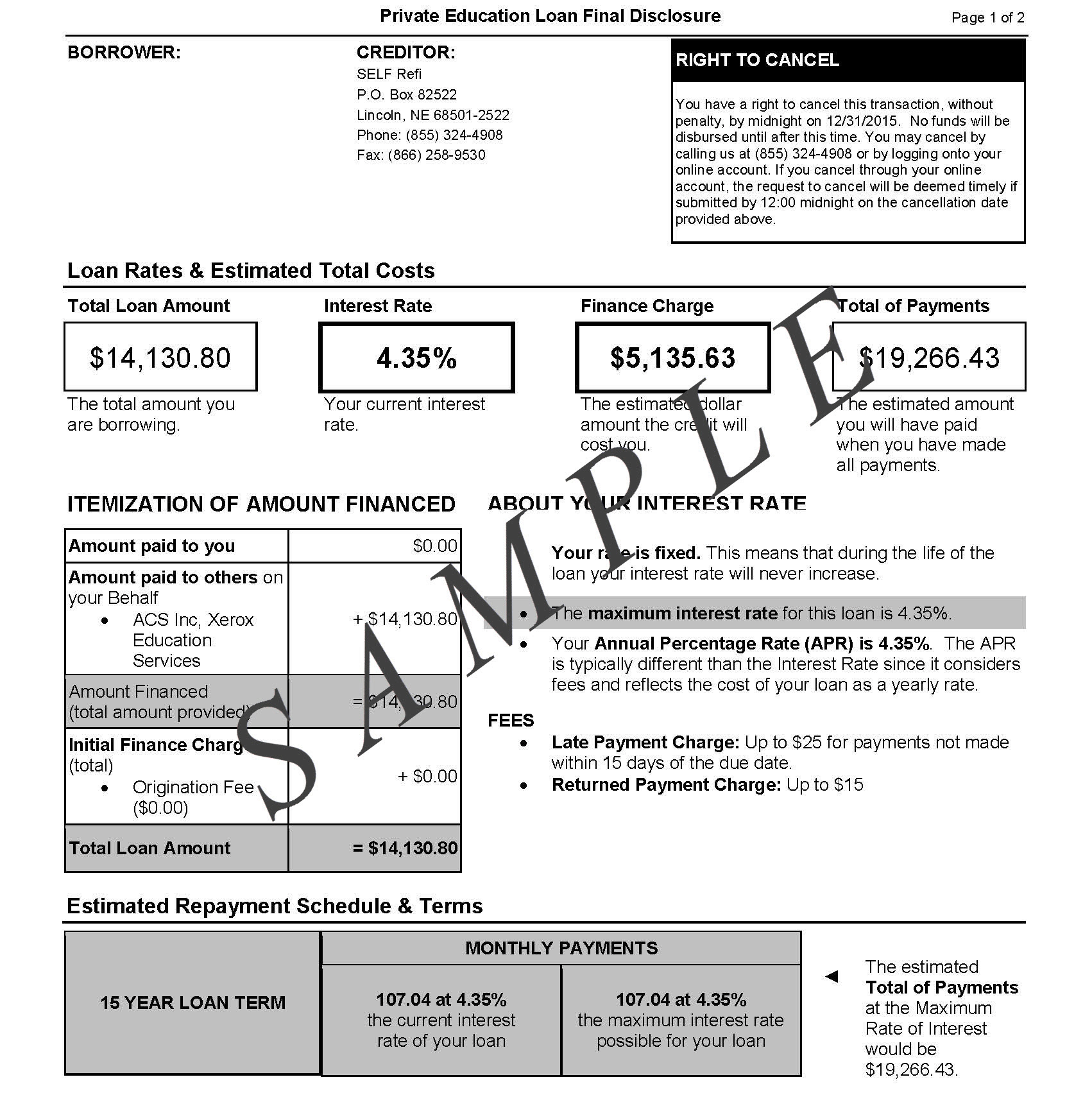 High Cost Loan Disclosure at David Carson blog