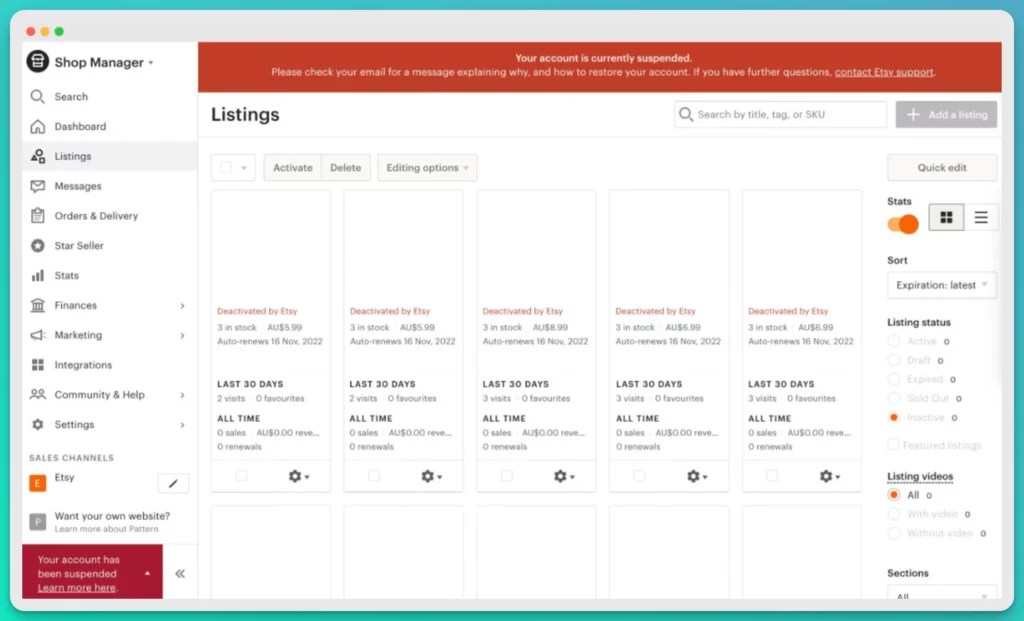 Why Was My New Etsy Shop Suspended? 1 Simple Step To Reinstate Your New
