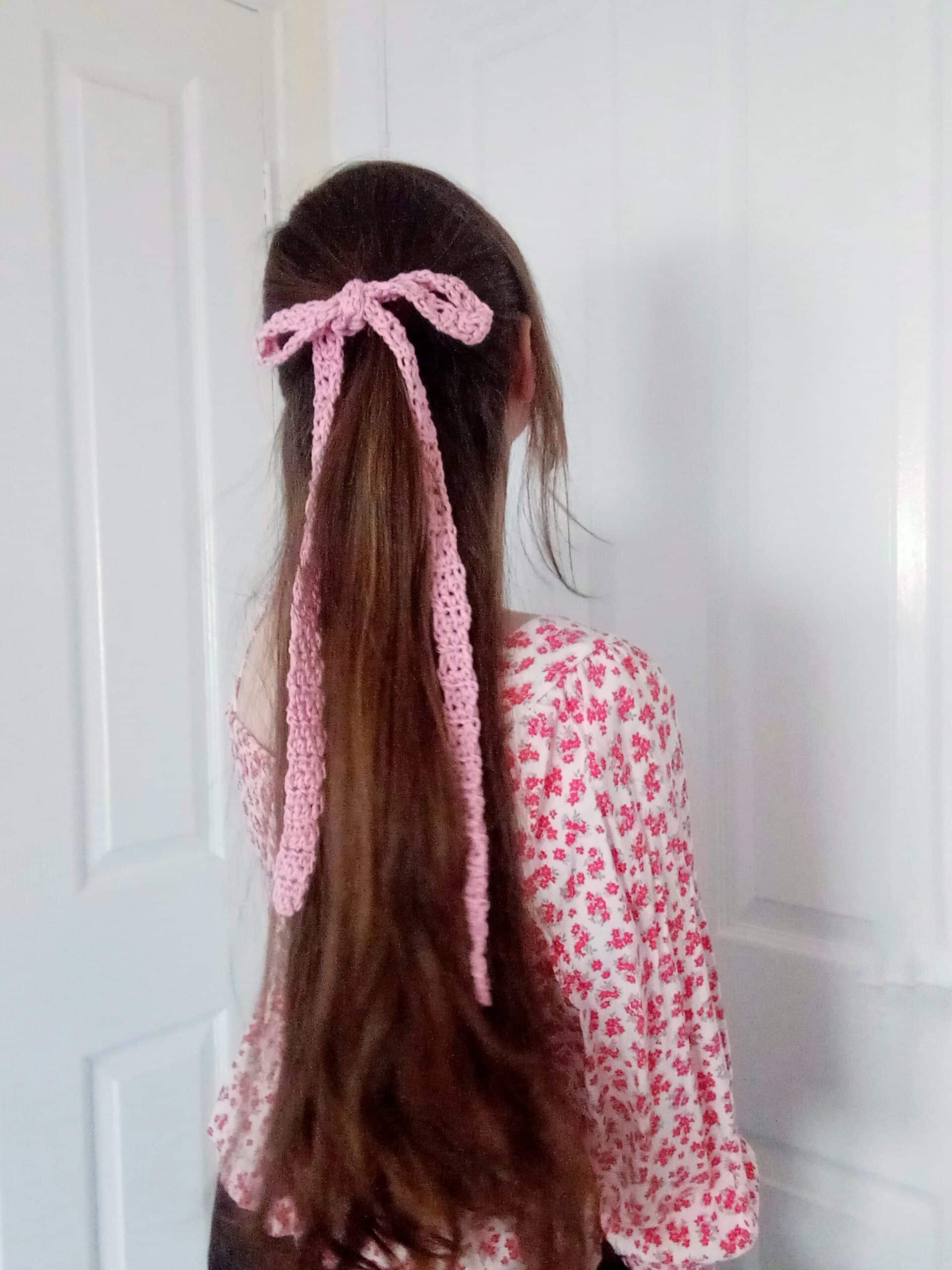 Crochet Romantic Hair Ribbon Free Pattern