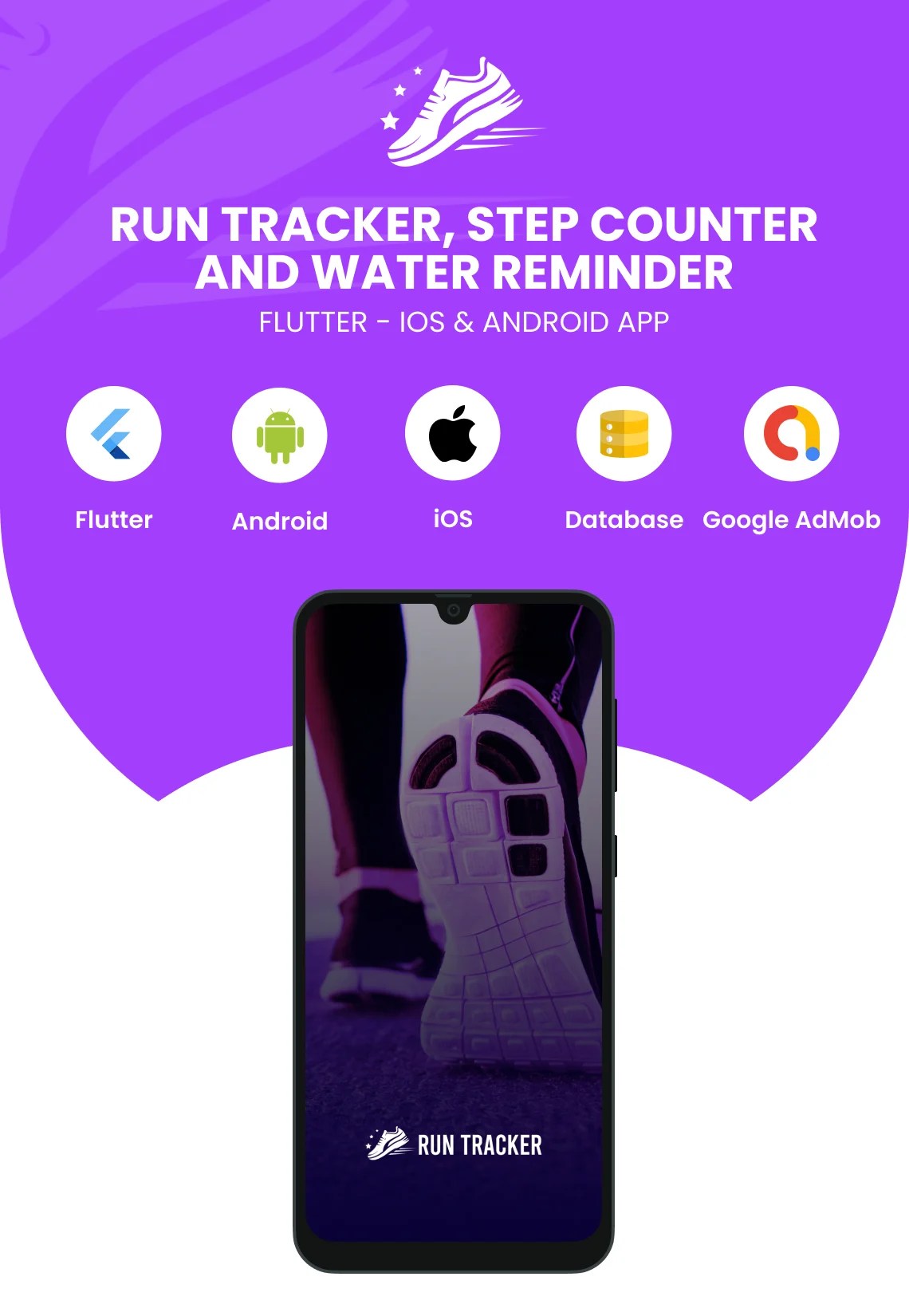 Run Tracker, Step Counter And Water Reminder Flutter Android & IOS