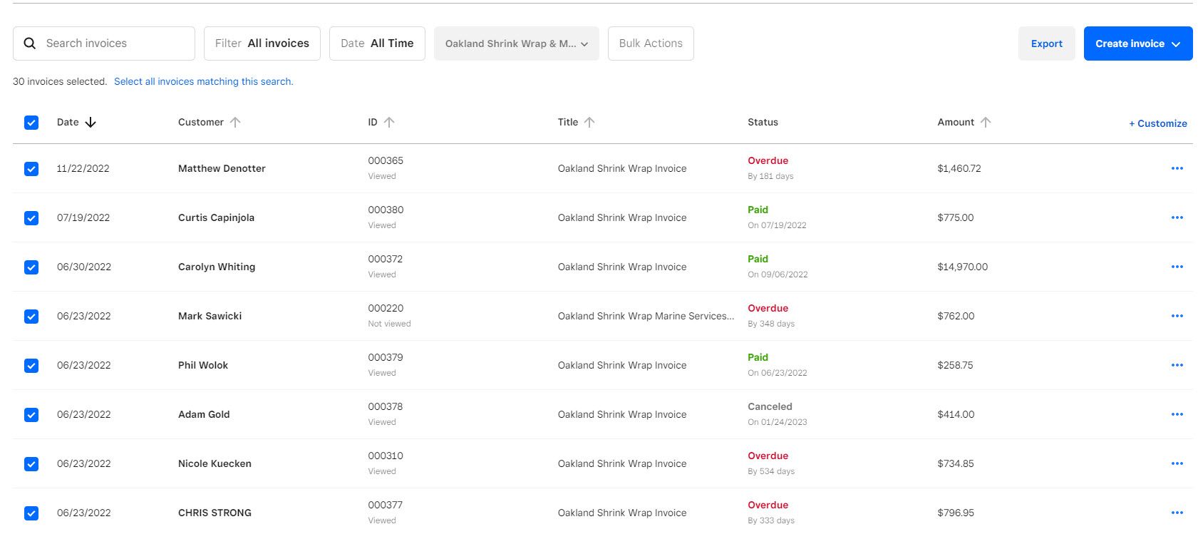 Why can I not scroll through my invoices? The Seller Community