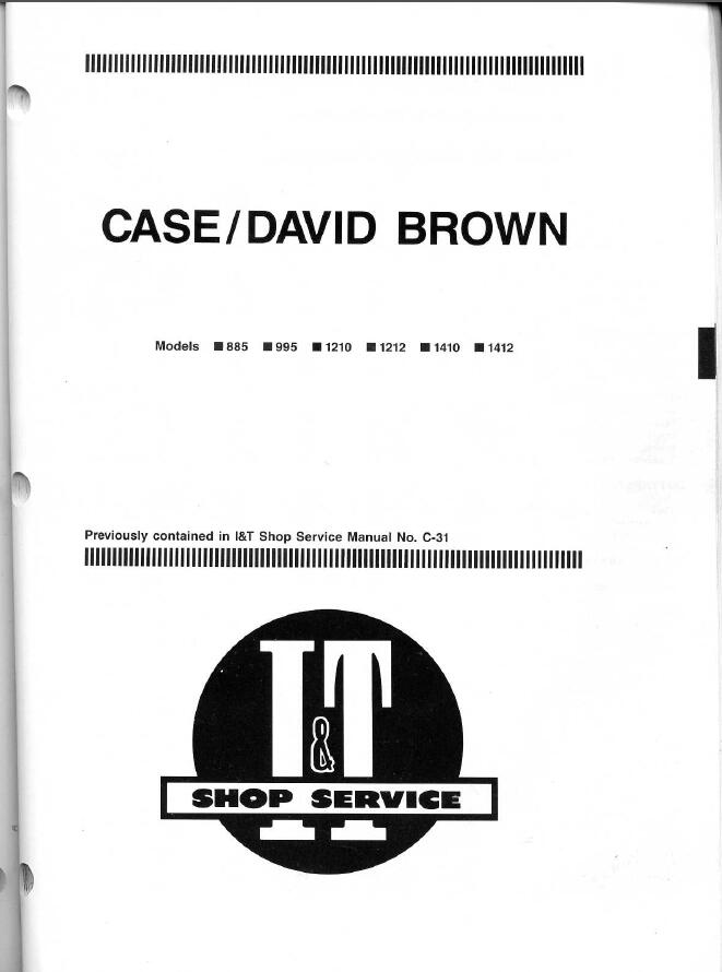 David Brown Case 885, 995, 1210, 1212, 1410, 1412 Tractor Service Center.