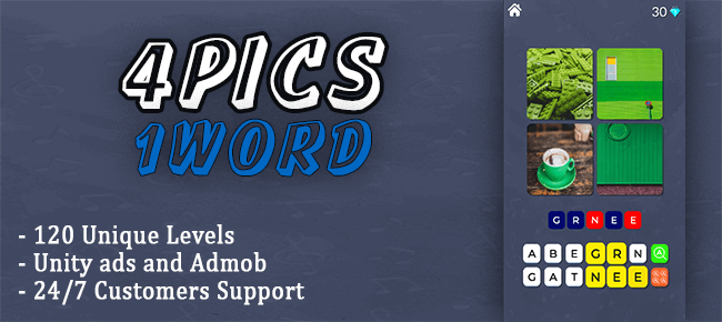 Buy 4 Pics 1 Word App source code Sell My App