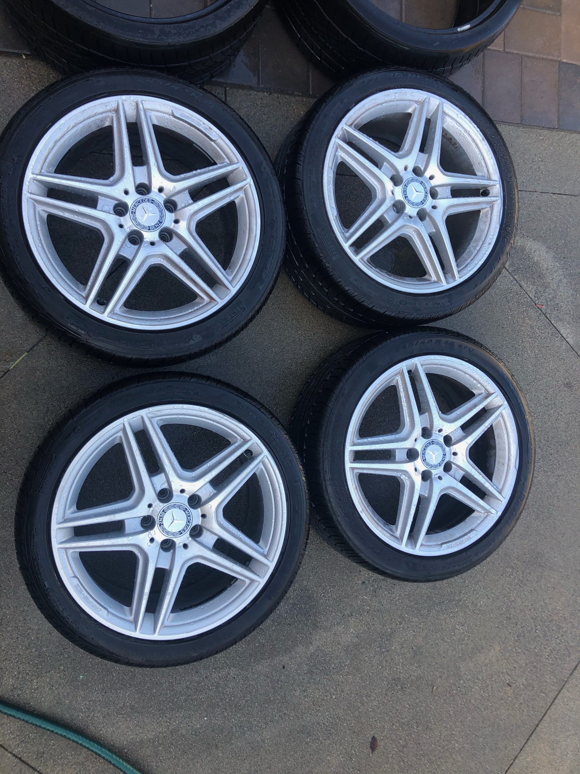 Full Set of MercedesBenz AMG Wheels 18 inch OEM With Brand new Pirelli