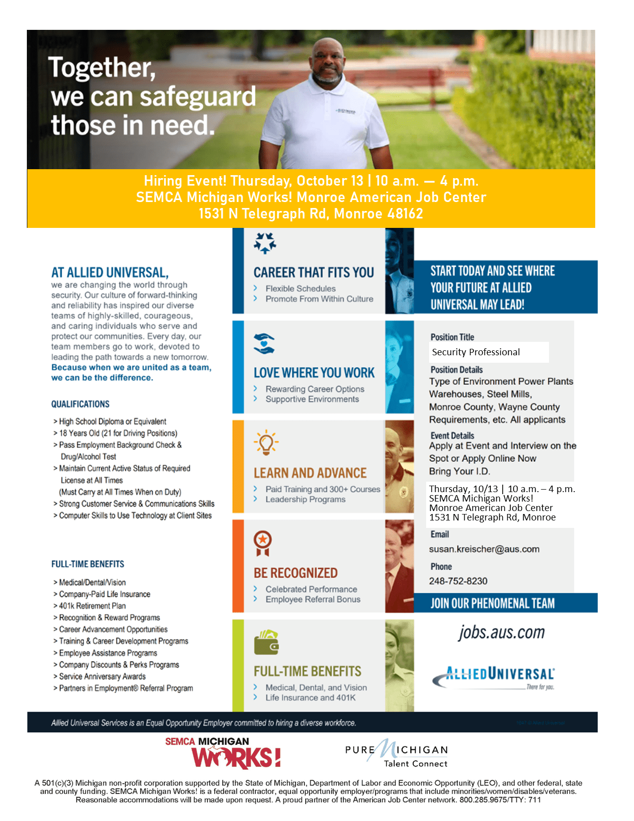 Allied Universal Hiring Event SEMCA Michigan Works!